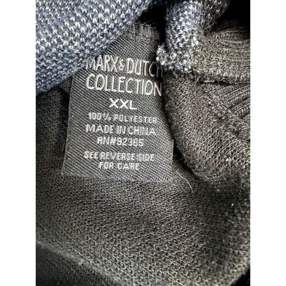 Marx & Dutch Sweater Adult Pattern Blue and Gray Men 1/4 zip - Size XXL - Picture 8 of 8
